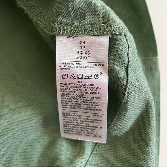 GAP Linen Cotton Belted Wrap Midi Skirt Green - Picture 7 of 11